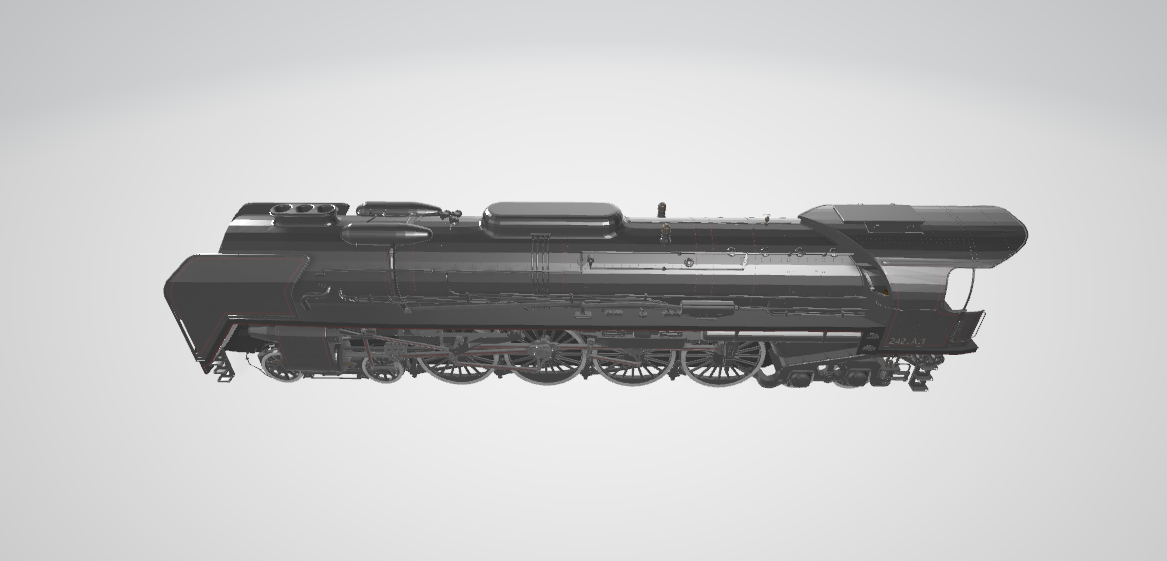 Steam Locomotive 242A1 - Steam locomotive 3D model