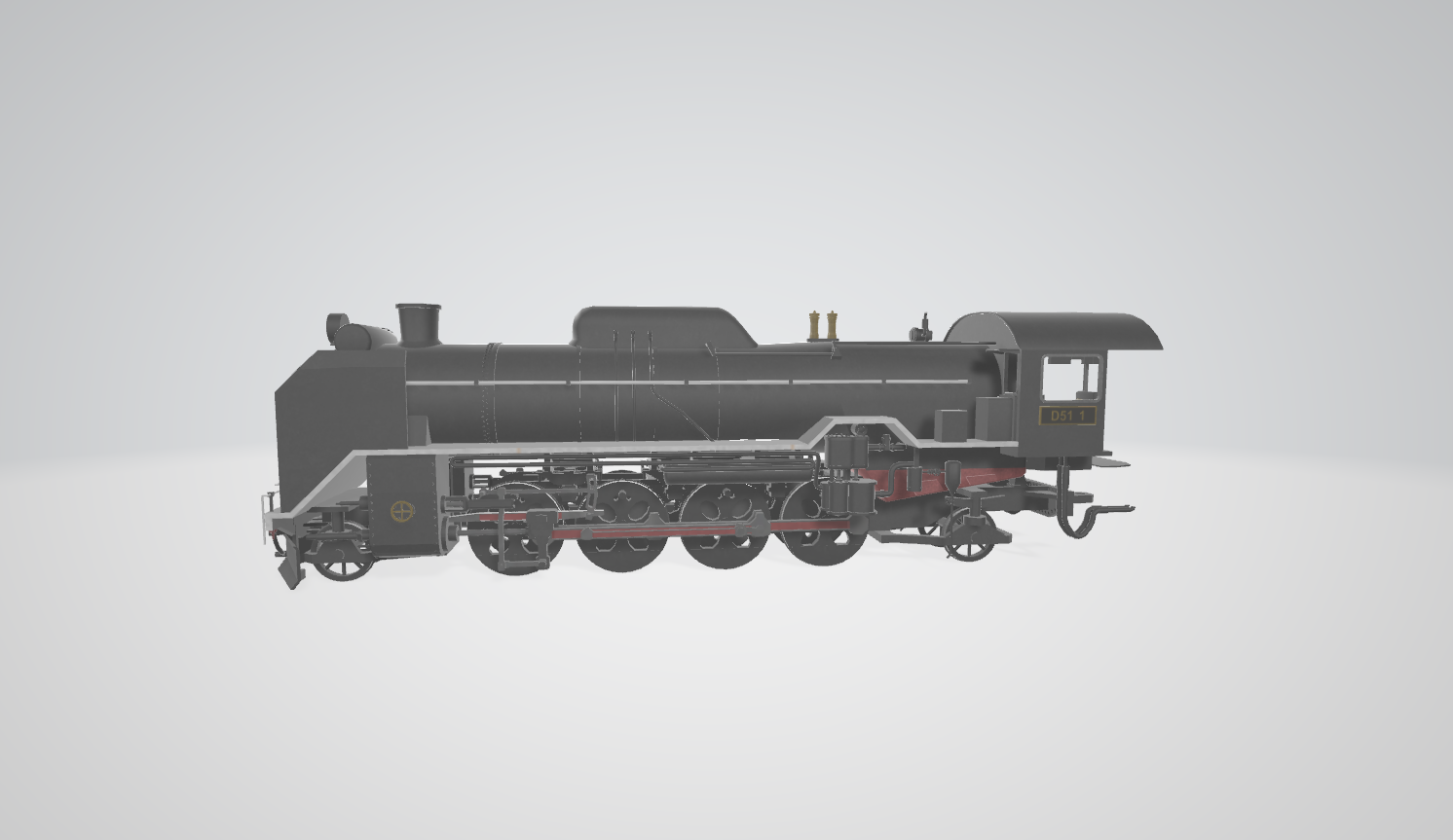 Steam Locomotive JNR D51 - Steam locomotive 3D model