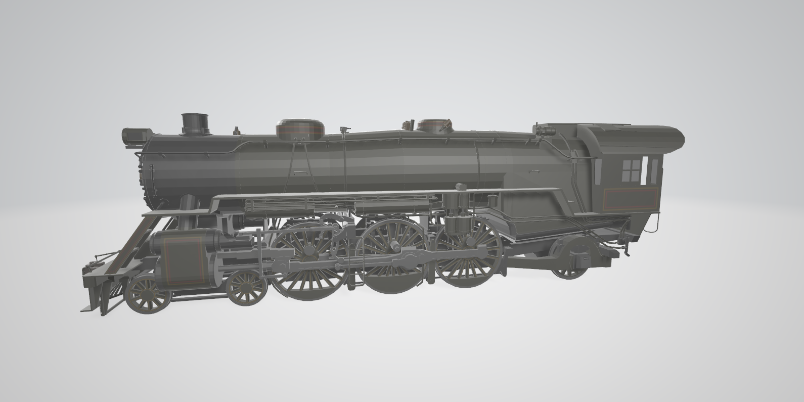 Steam Locomotive BO P7 - Steam locomotive 3D model
