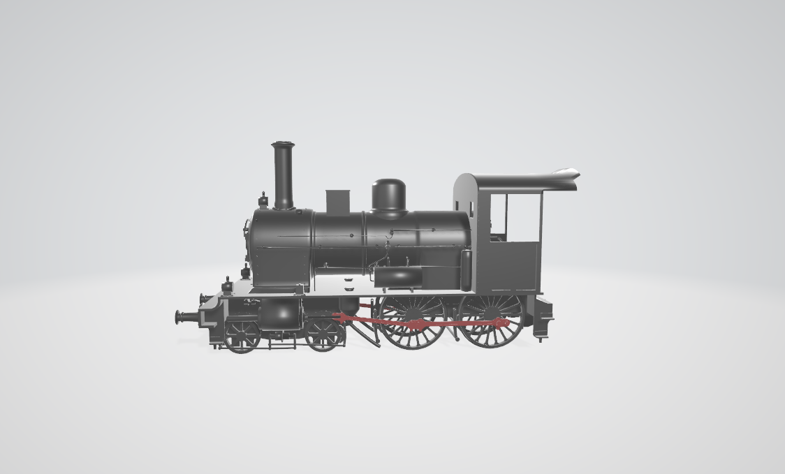 Steam Locomotive Hartmann - Steam locomotive 3D model